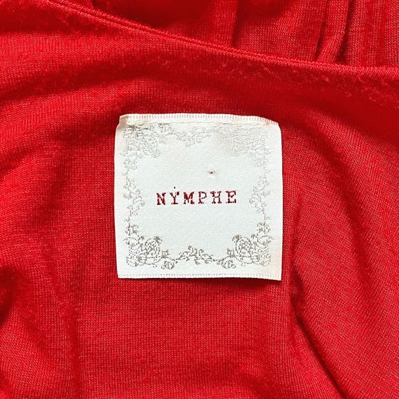 Nymphe Red Scoop Neck Babydoll Dress - Size Medium - Picture 5 of 5